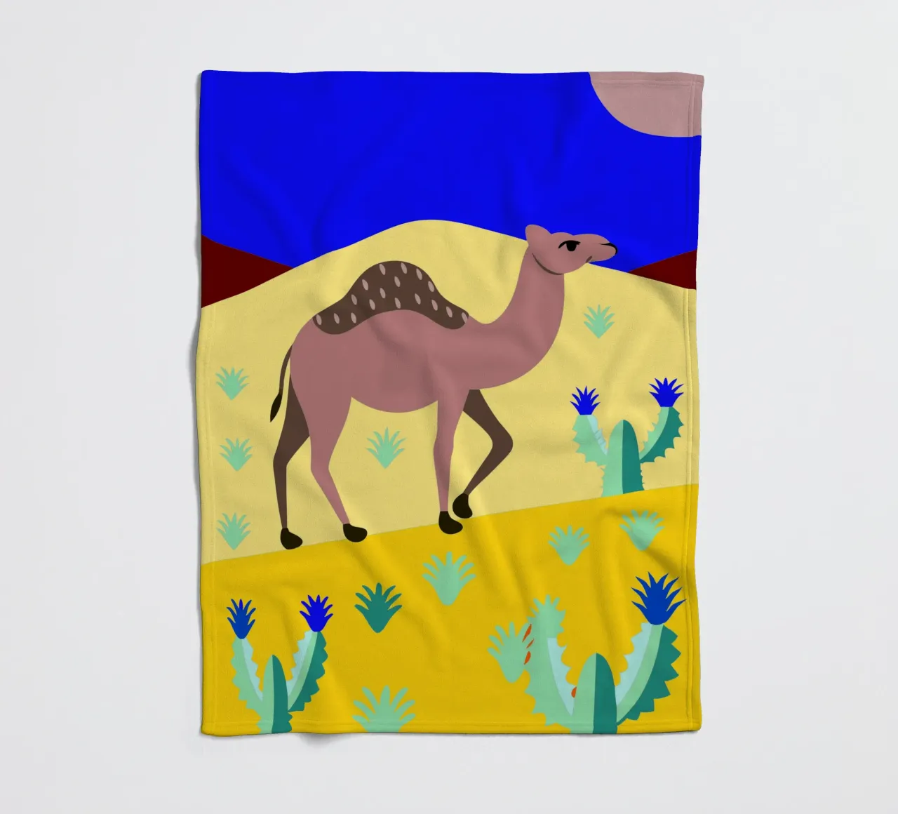 camel vector art ilustration fleece blanket by kamilaze