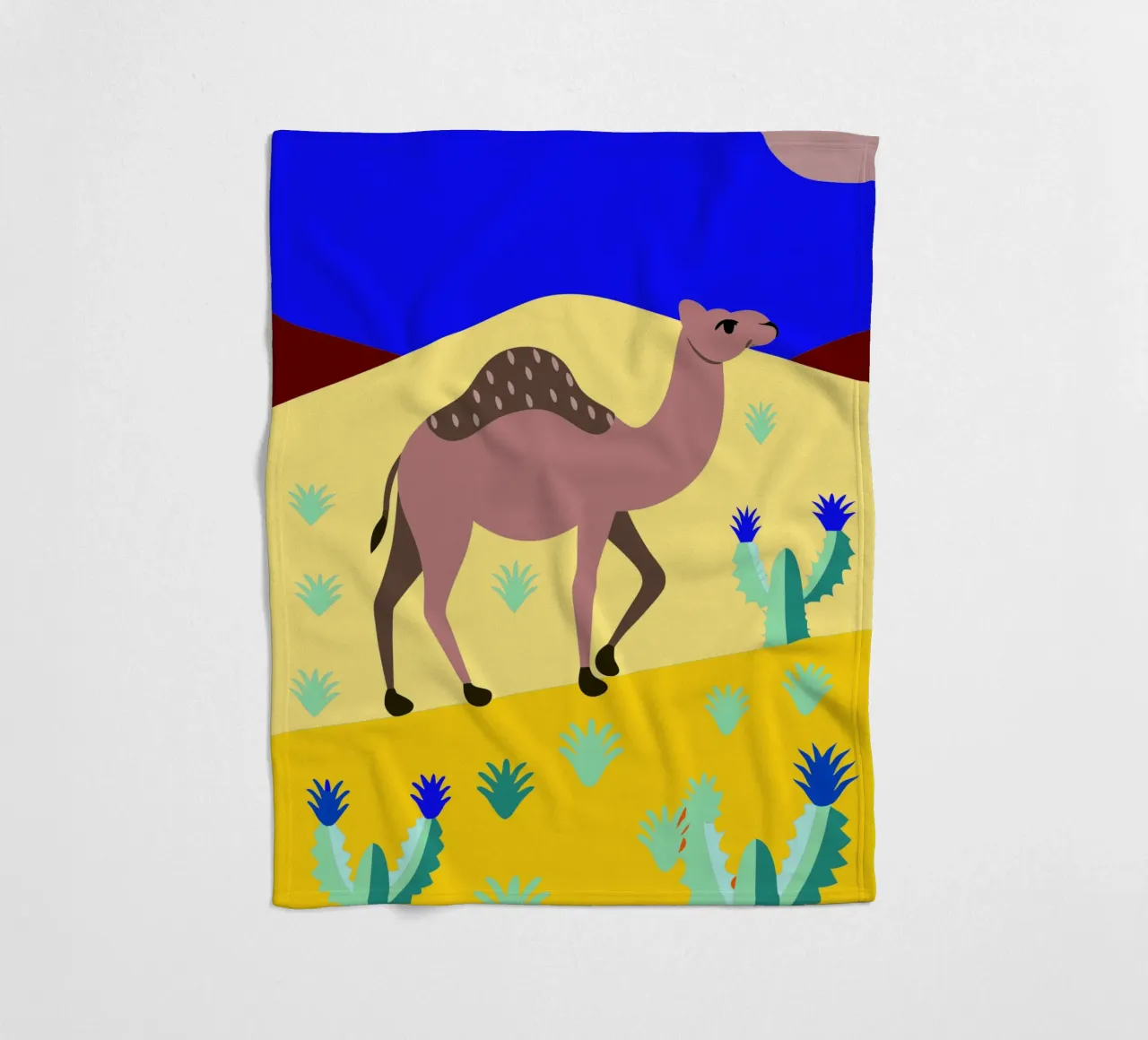 camel vector art ilustration fleece blanket by kamilaze