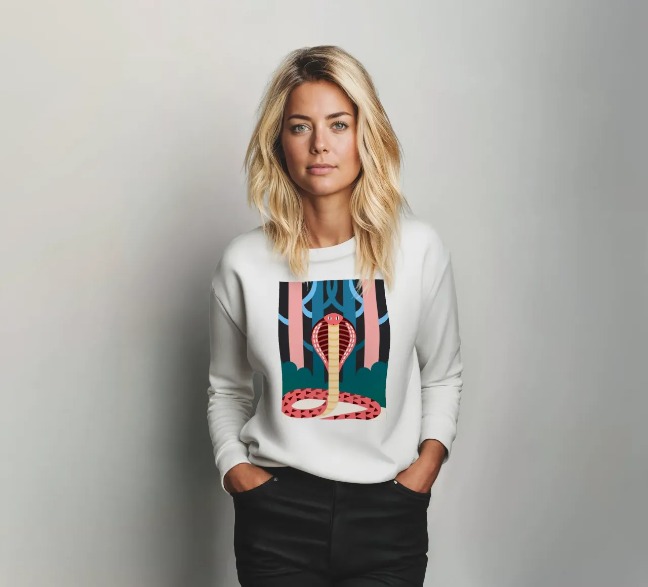 serpente cobra illustrazione vettoriale felpa da kamilaze