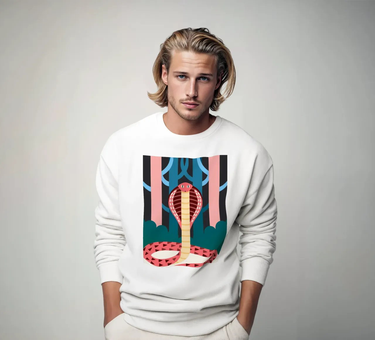 cobra snake vector ilustration sweatshirt by kamilaze