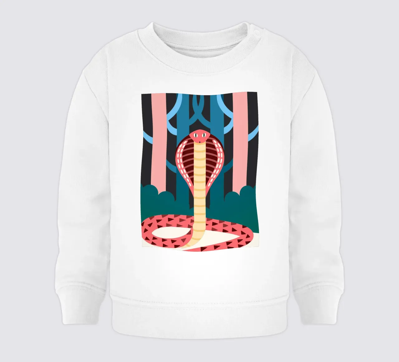 serpente cobra illustrazione vettoriale felpa neonato da kamilaze