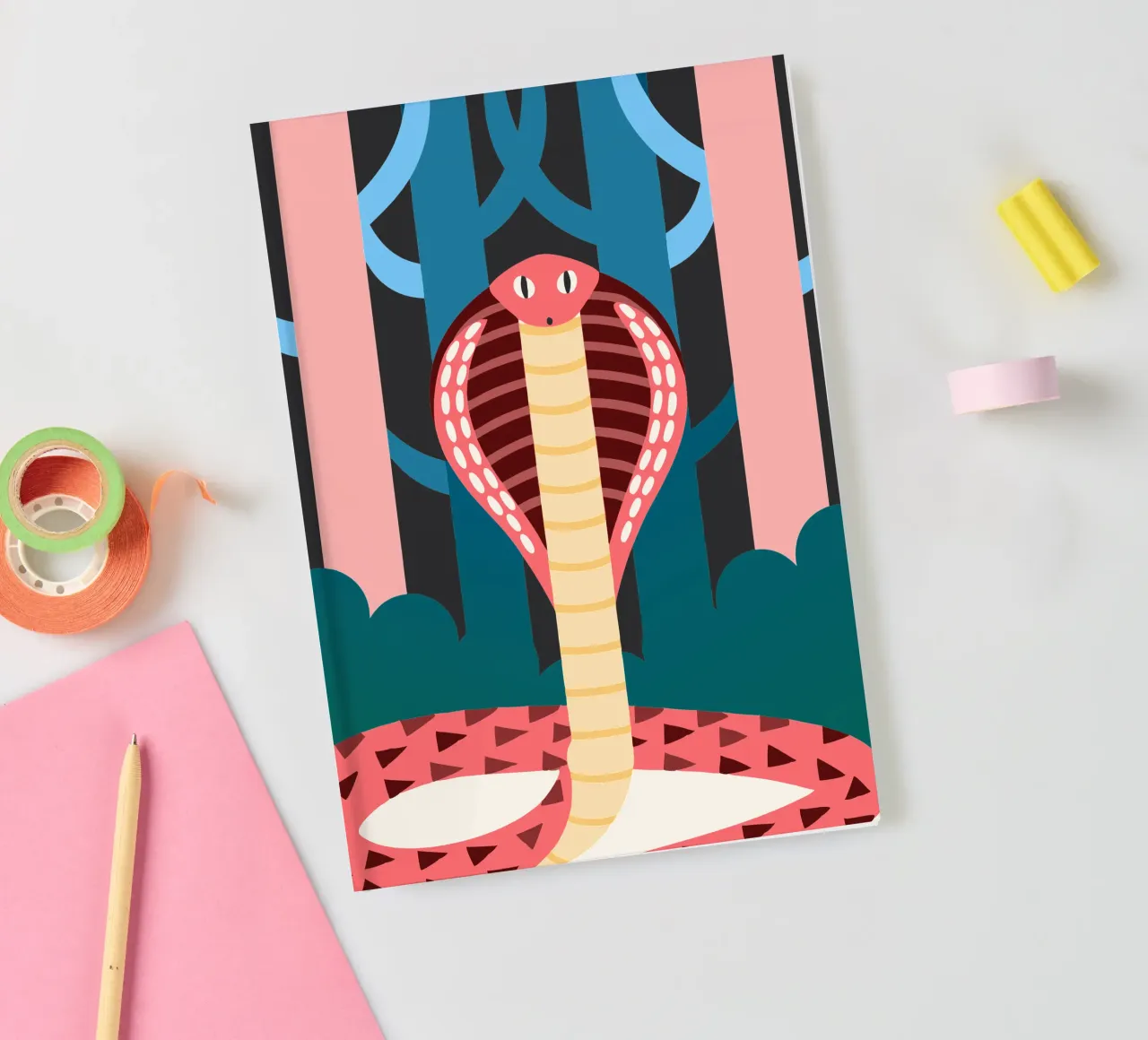 cobra snake vector ilustration notebook by kamilaze