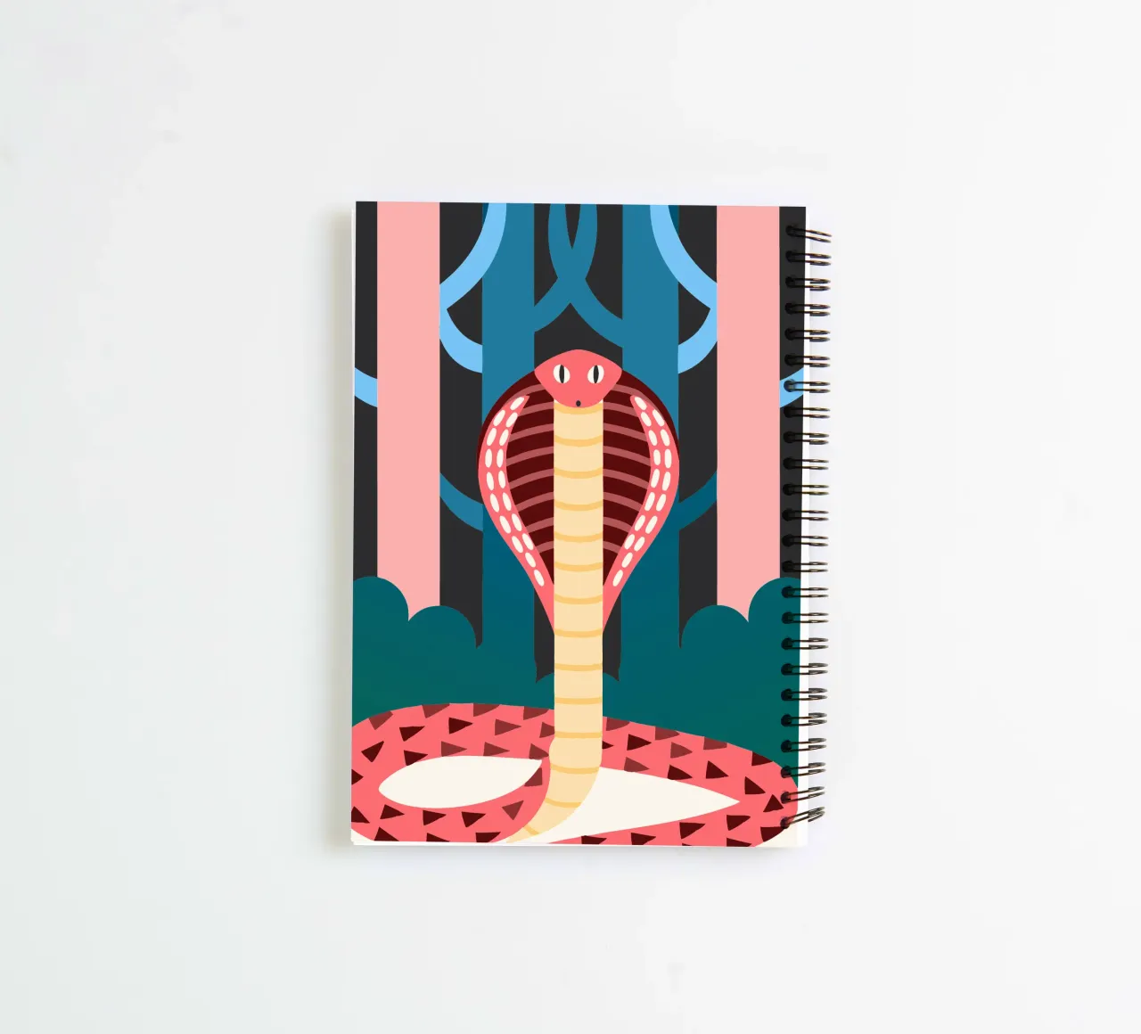 cobra snake vector ilustration spiral notebook by kamilaze