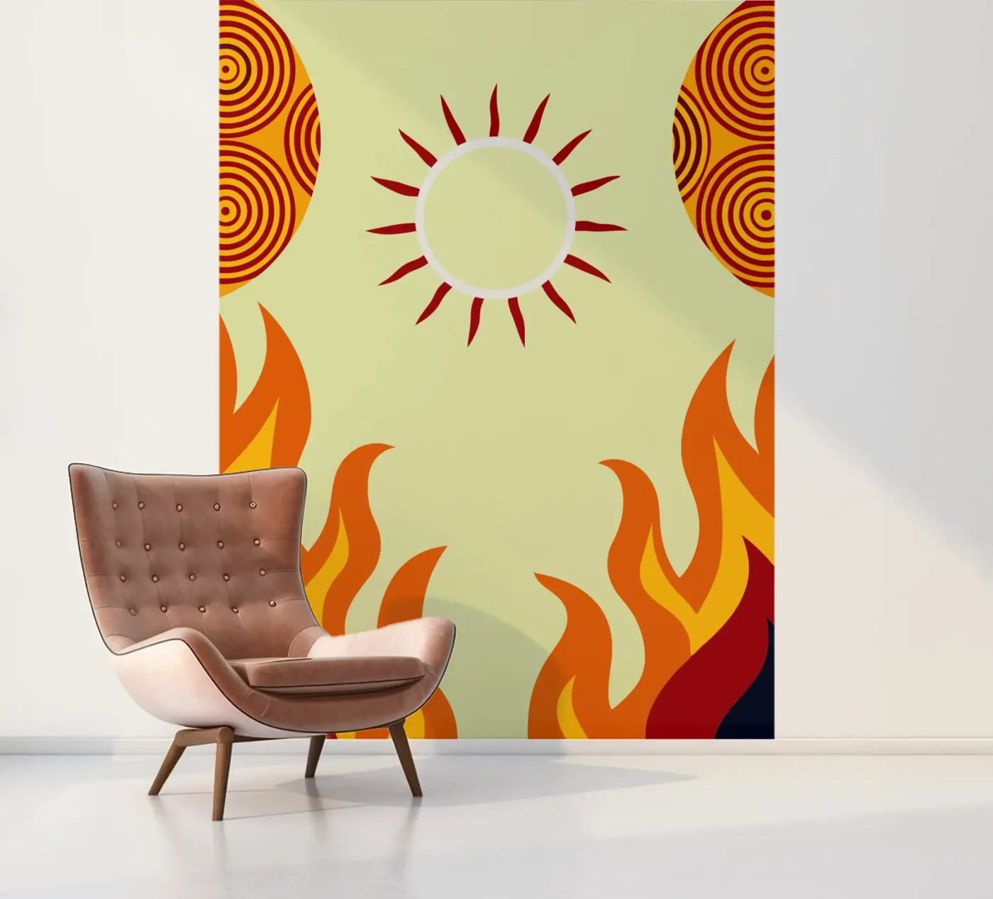 zon vector verbeelding fotobehang van kamilaze