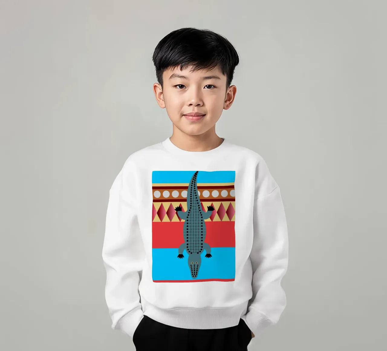 cocodrilo vector imaginación sudadera para niño de kamilaze