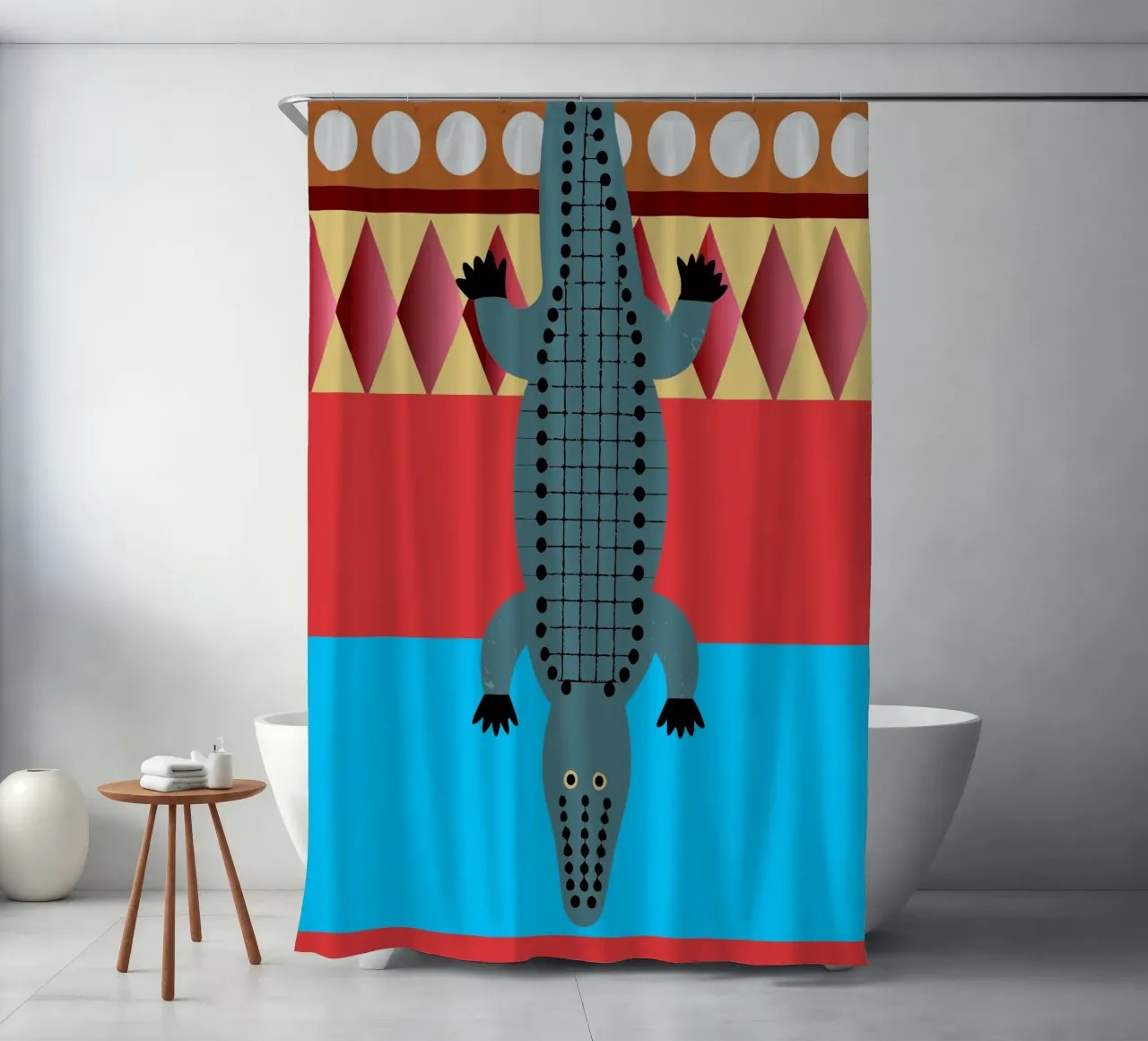 cocodrilo vector imaginación cortina de baño de kamilaze