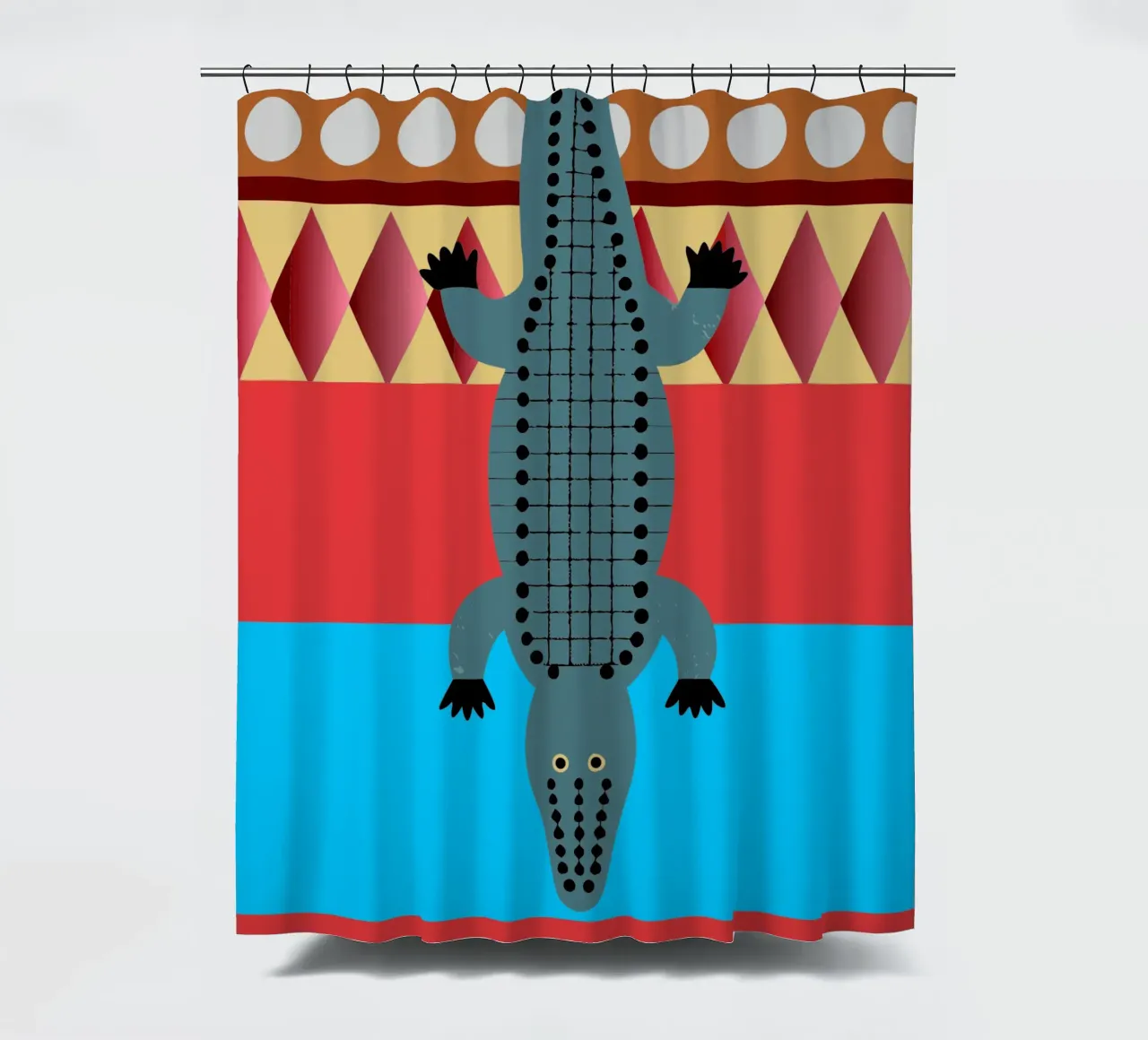cocodrilo vector imaginación cortina de baño de kamilaze