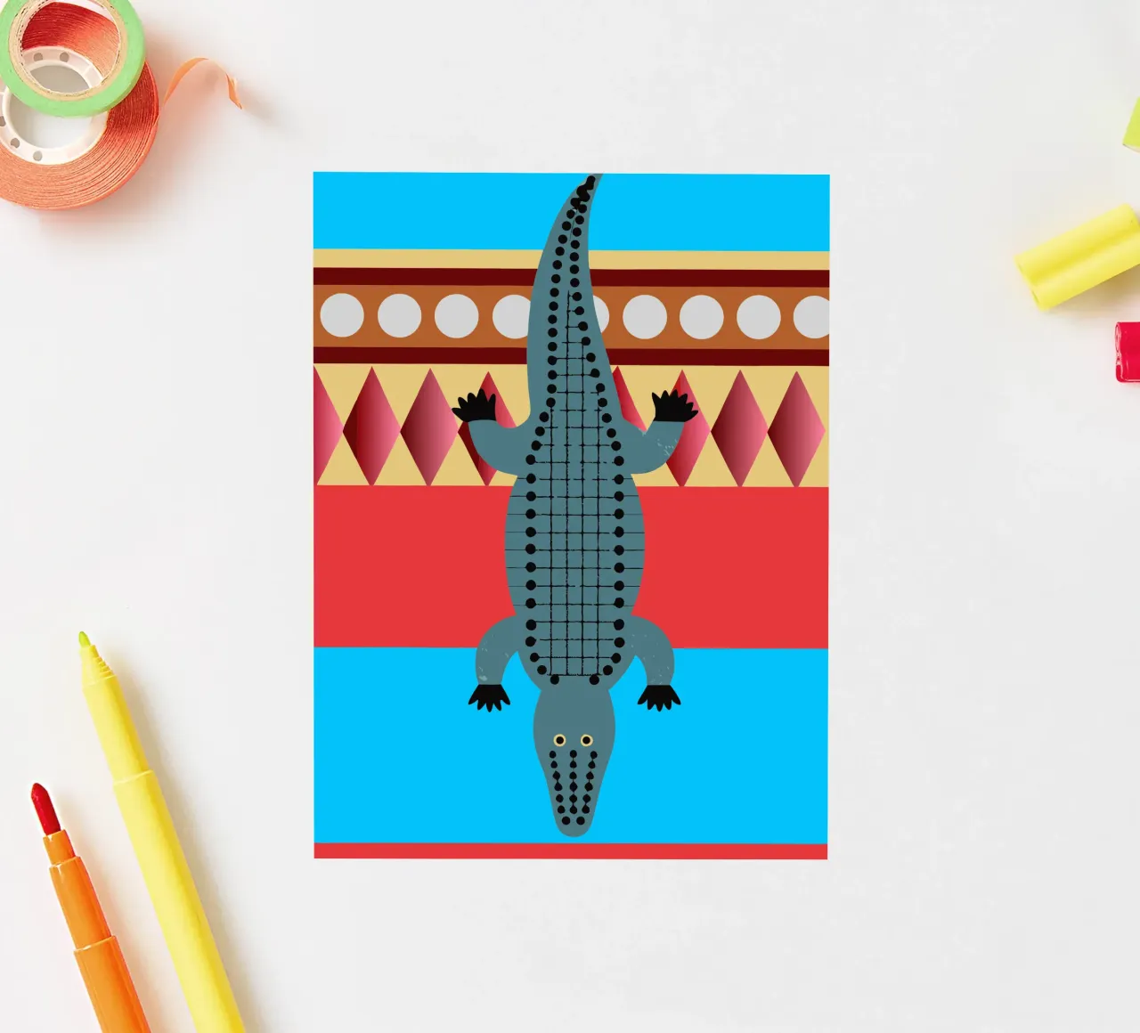cocodrilo vector imaginación pegatina de kamilaze