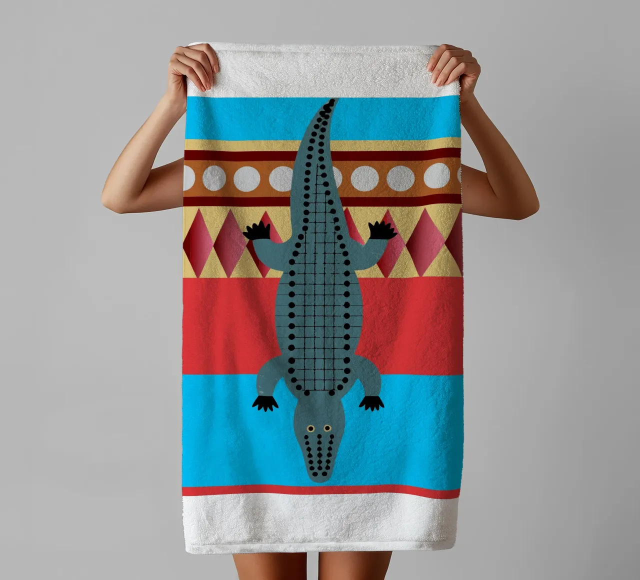 cocodrilo vector imaginación toalla de baño de kamilaze