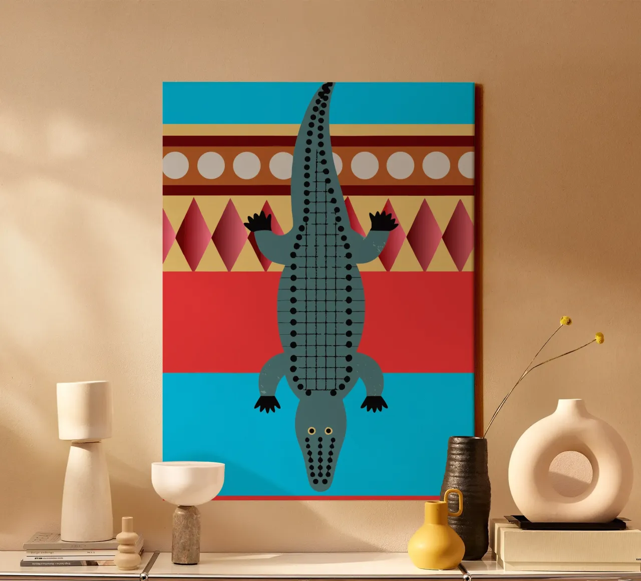 krokodil vector verbeelding canvas van kamilaze