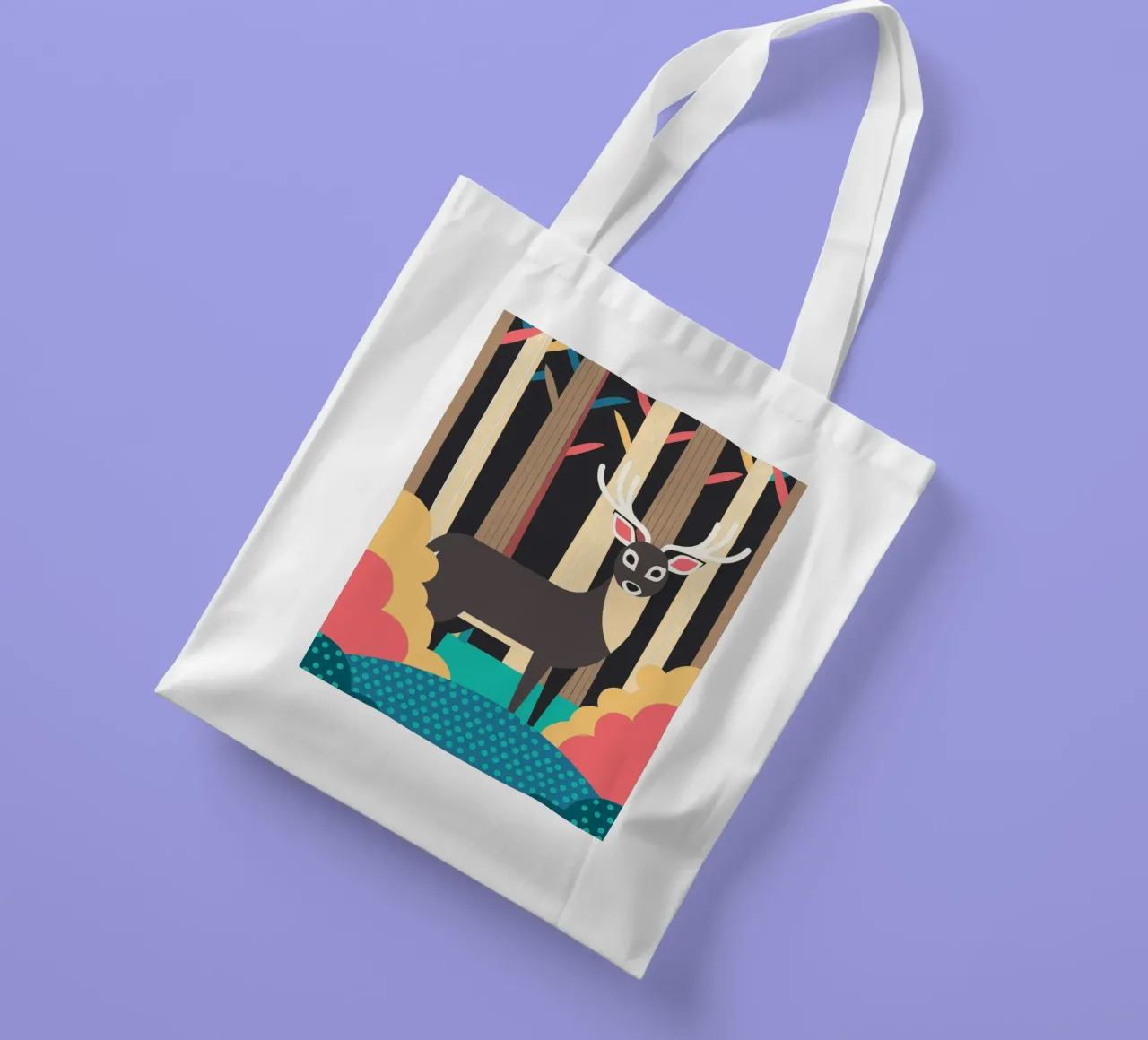 ilustración vectorial de un ciervo tote bag de kamilaze