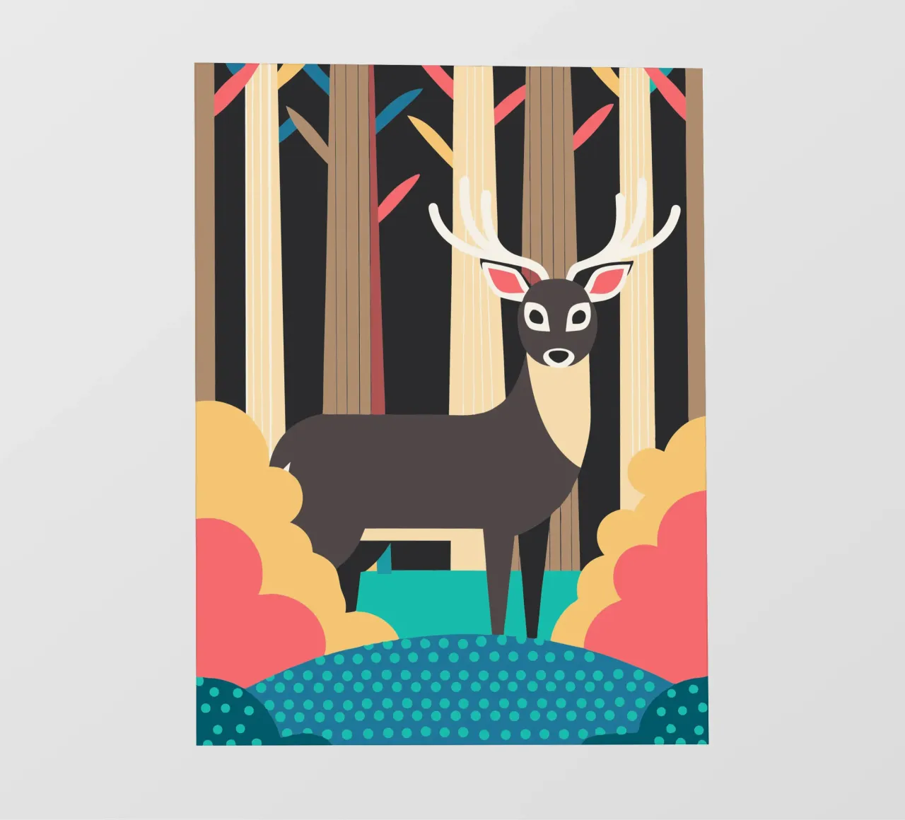 ilustración vectorial de un ciervo lámina retroiluminada de kamilaze
