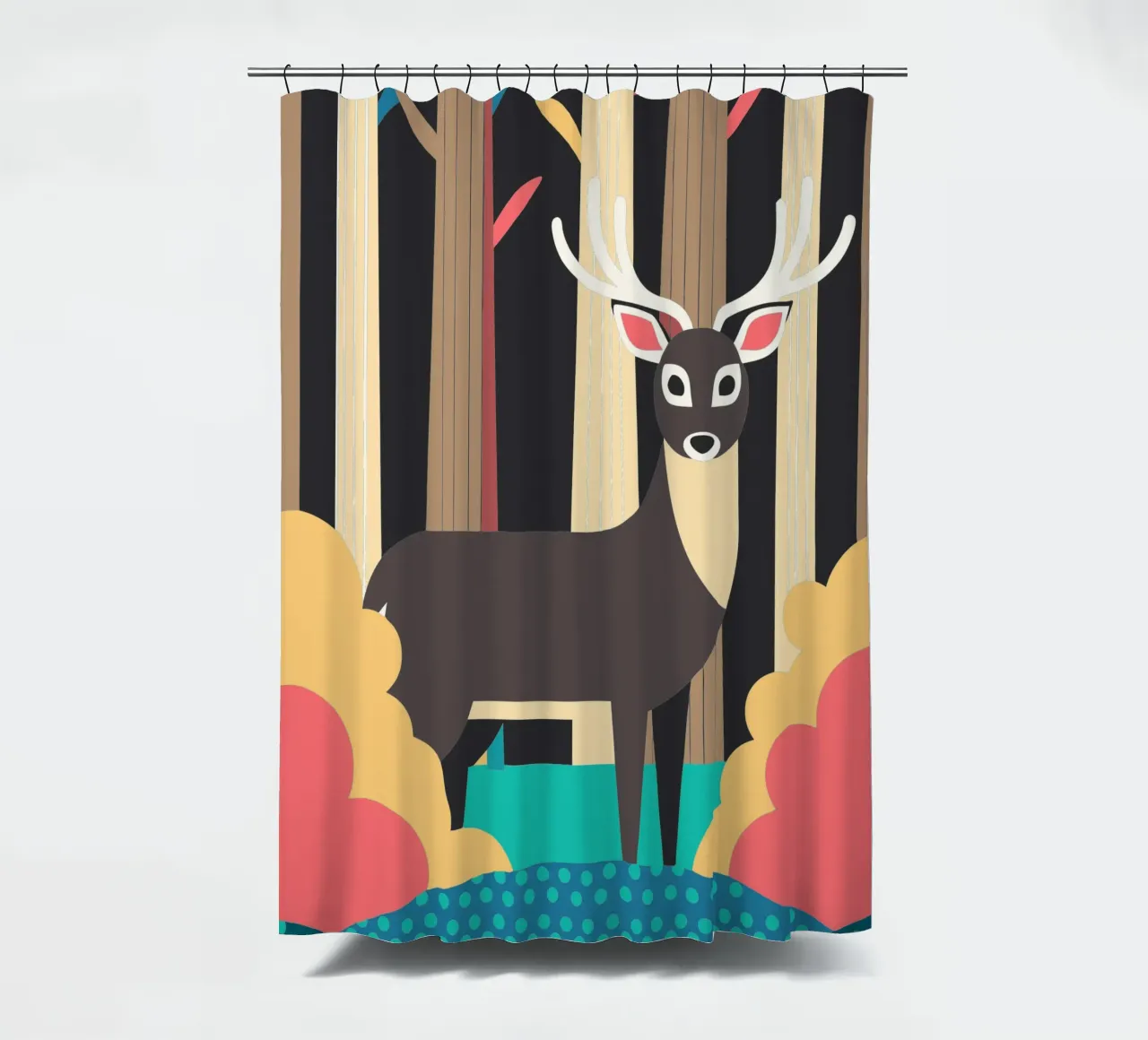 Ilustration vectorielle du cerf rideau de douche de kamilaze