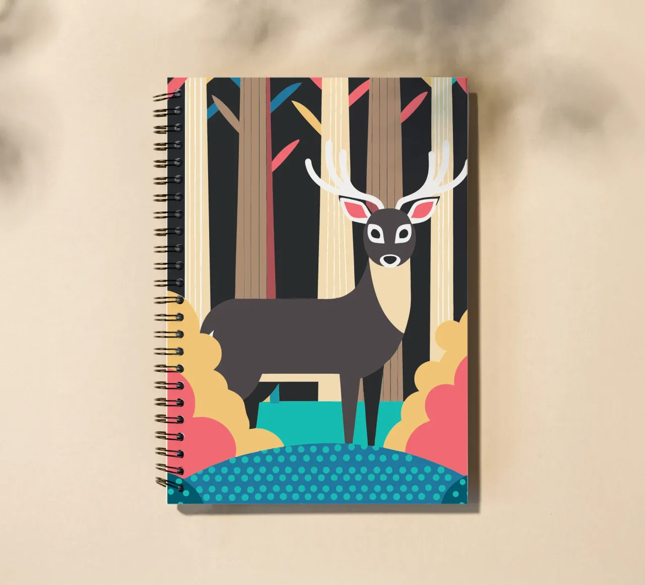 cervo illustrazione vettoriale diario ad anelli da kamilaze