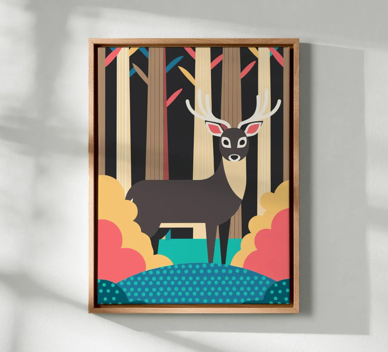 vectorillustratie herten canvas met Baklijst van kamilaze