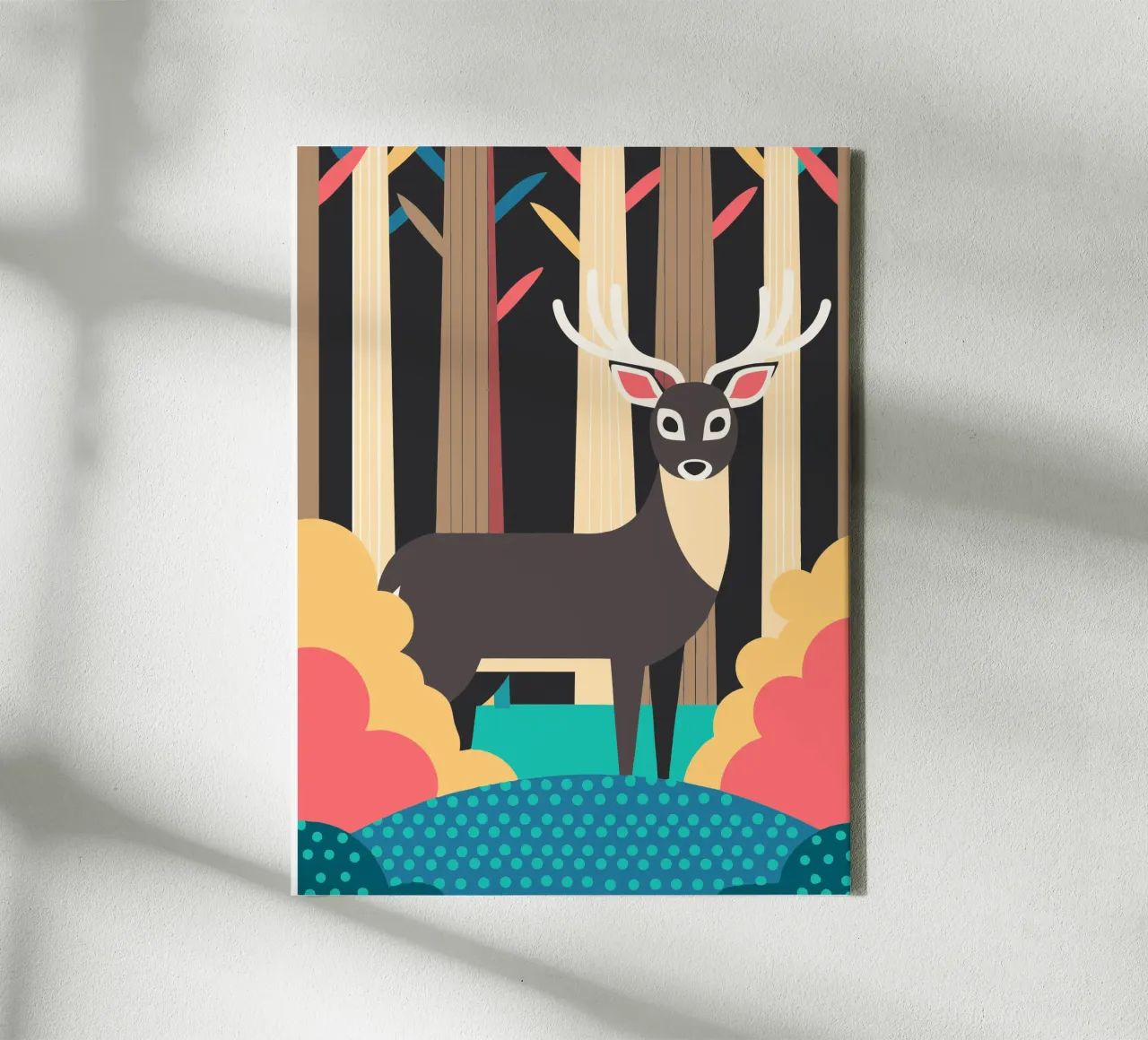 vectorillustratie herten canvas met Baklijst van kamilaze