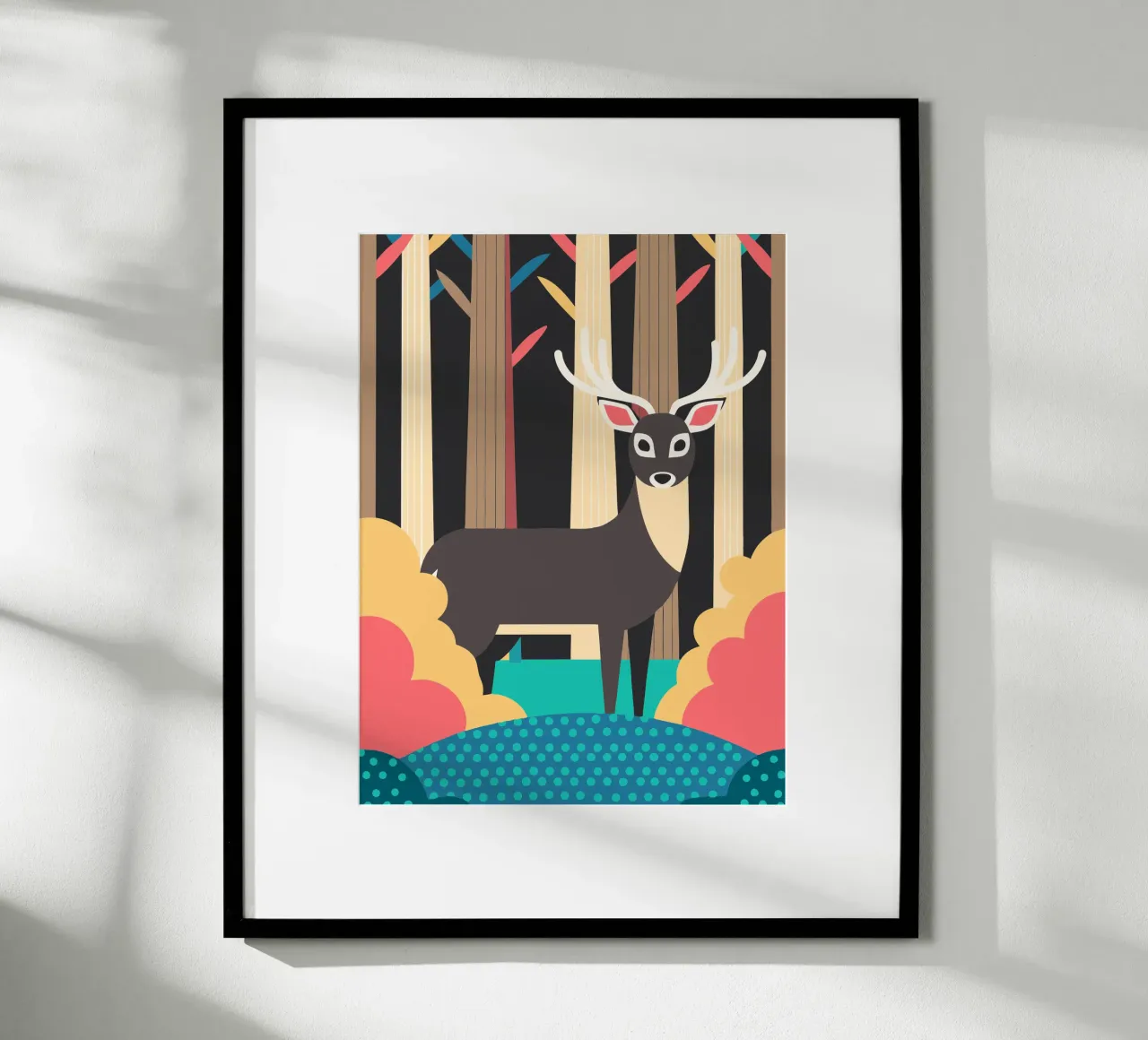 cervo illustrazione vettoriale carta hahnemühle da kamilaze
