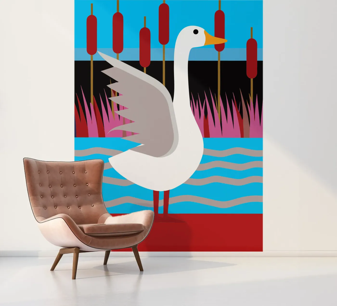eend vector verbeelding fotobehang van kamilaze