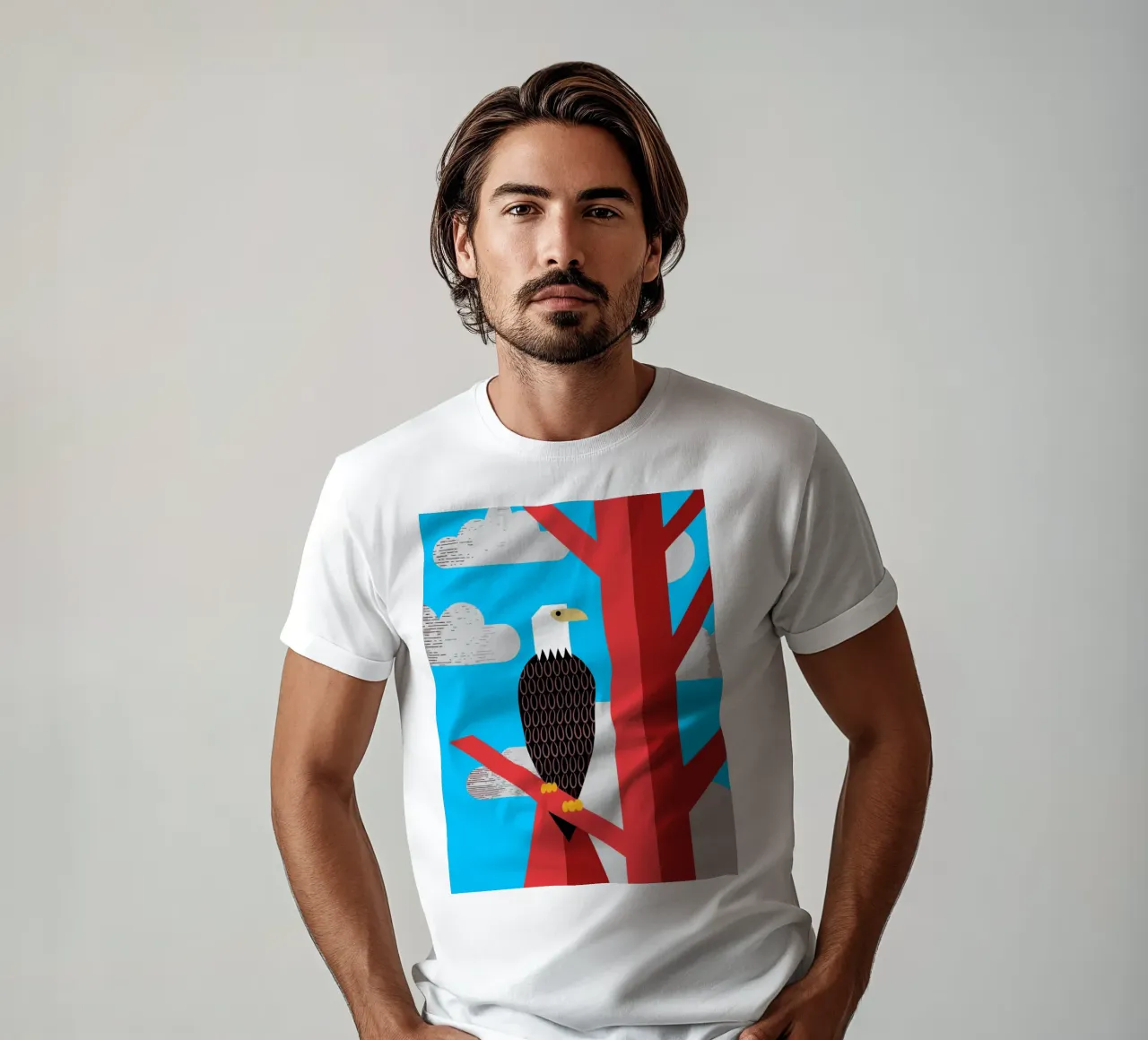eagle retro style vector ilustration t-shirt by kamilaze