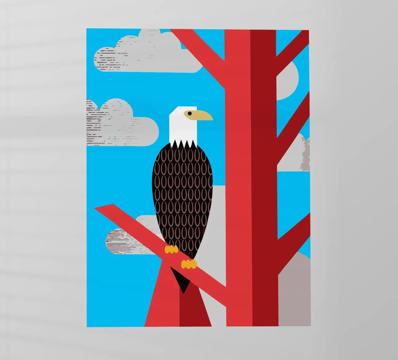 águila estilo retro ilustración vectorial lámina retroiluminada de kamilaze