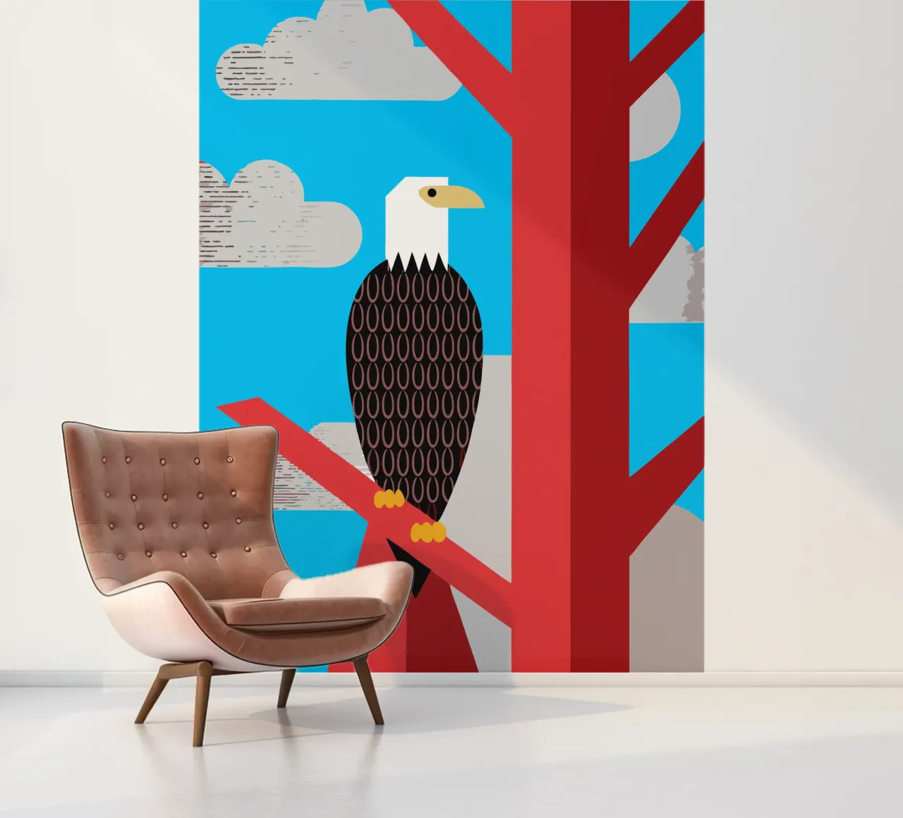 adelaar retro stijl vector illustratie fotobehang van kamilaze