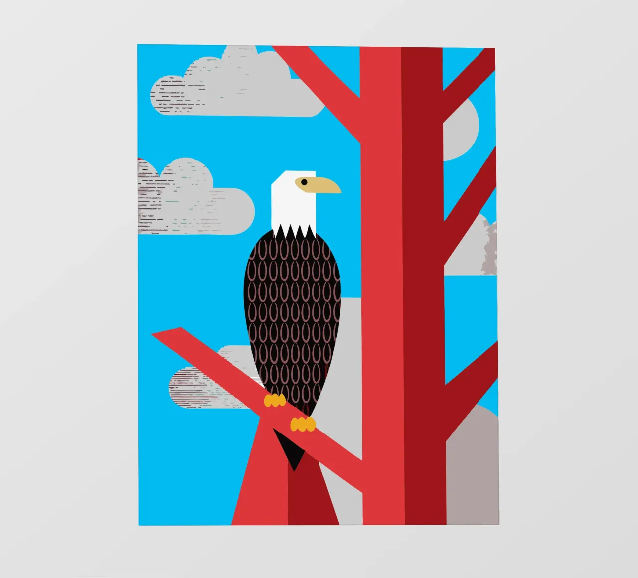 adelaar retro stijl vector illustratie fotobehang van kamilaze