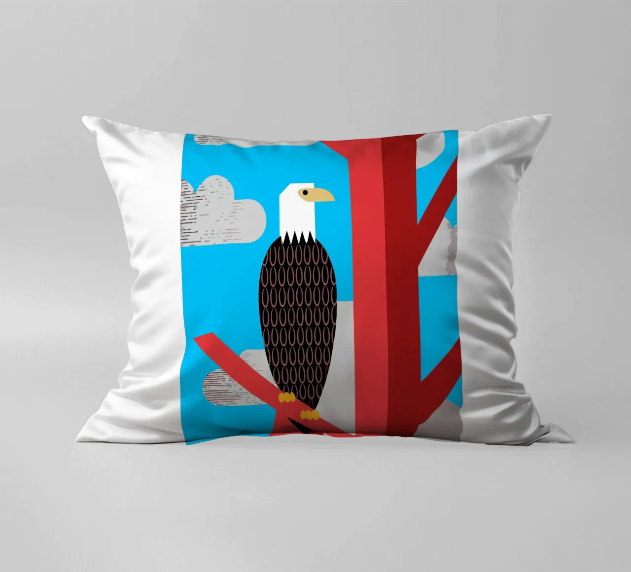 aquila stile retrò ilustrazione vettoriale cuscino da kamilaze
