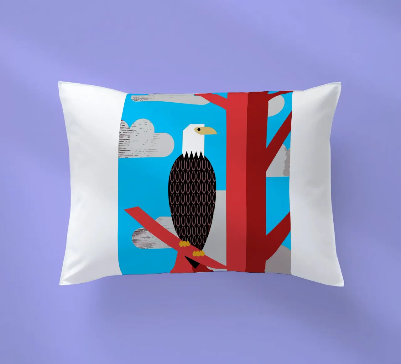 aquila stile retrò ilustrazione vettoriale cuscino da kamilaze