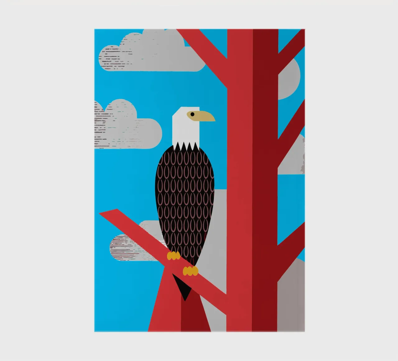 eagle retro style vector ilustration notebook by kamilaze