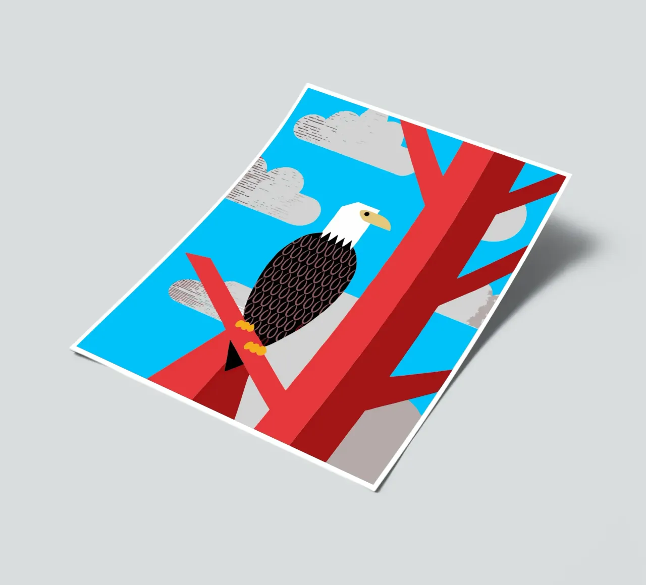 adler retro-stil vektor-illustration Stickerbogen von kamilaze
