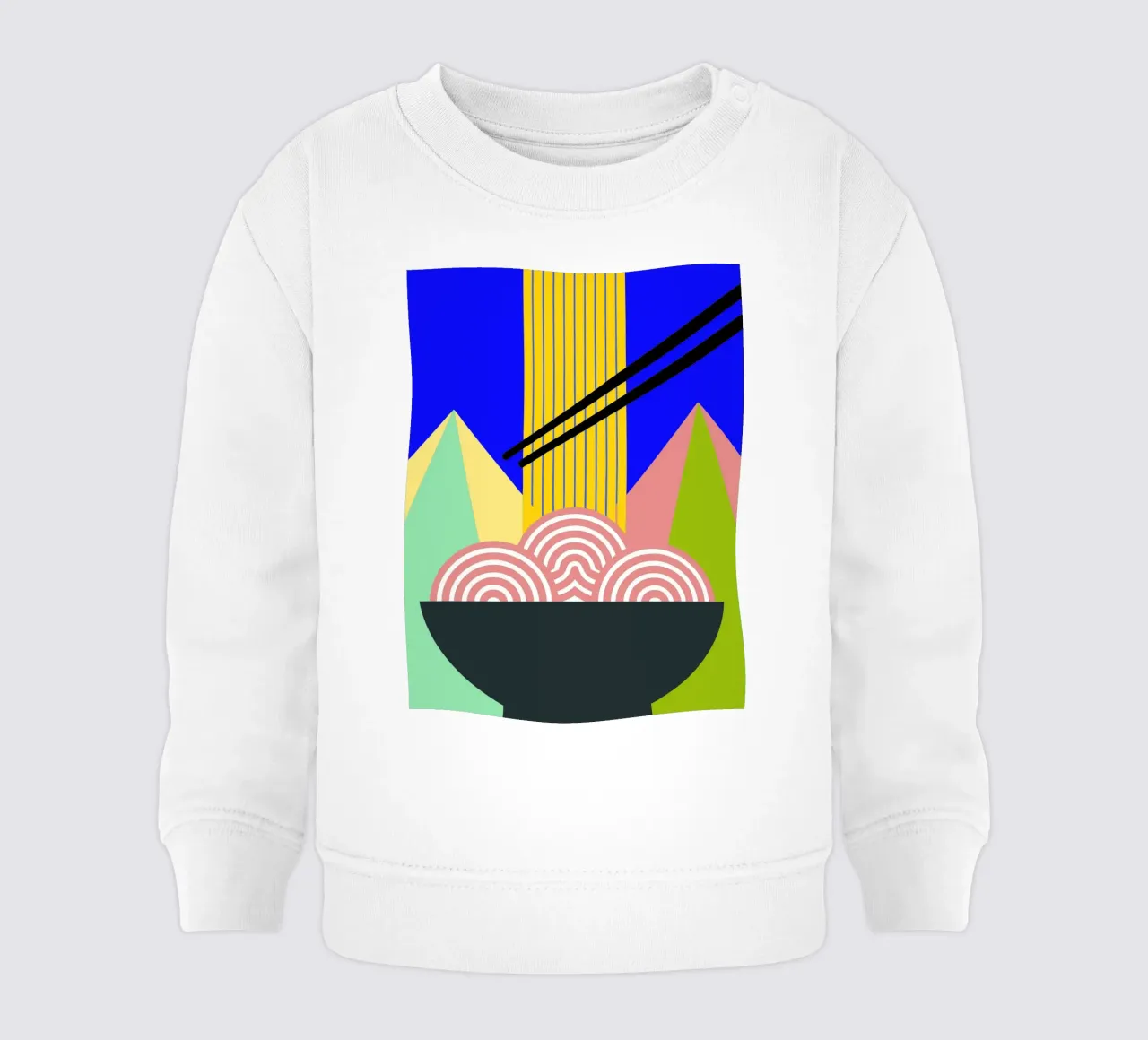 mangiare noodle art ilustrazione felpa neonato da kamilaze