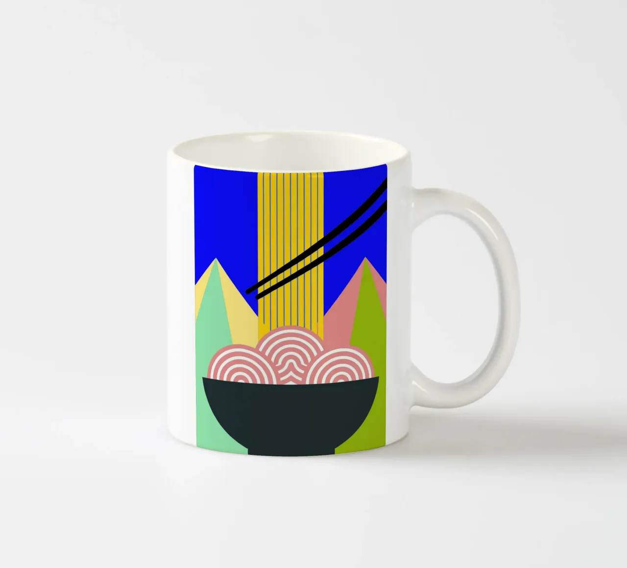 mangiare noodle art ilustrazione tazza in ceramica da kamilaze