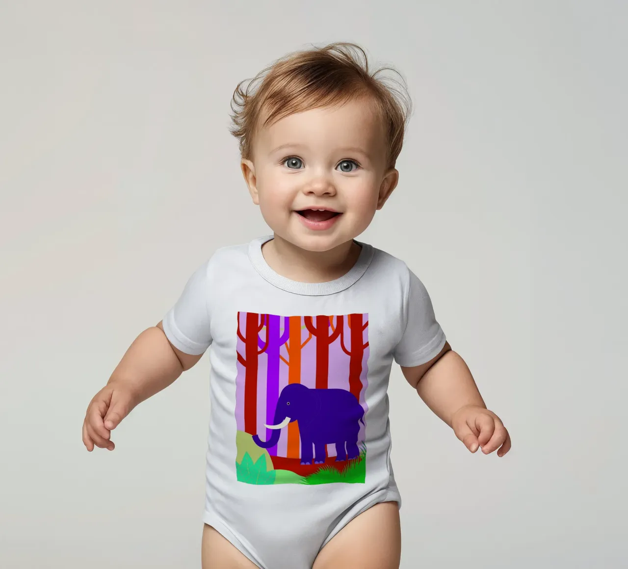 elephant vector imagination short-sleeve baby romper by kamilaze