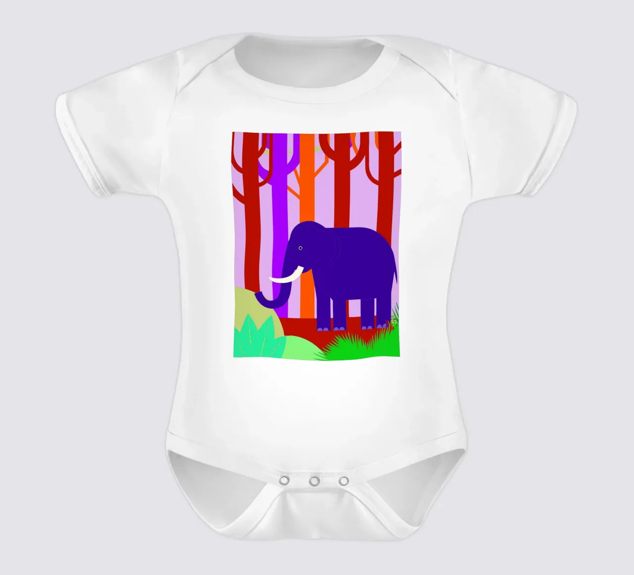 elephant vector imagination short-sleeve baby romper by kamilaze