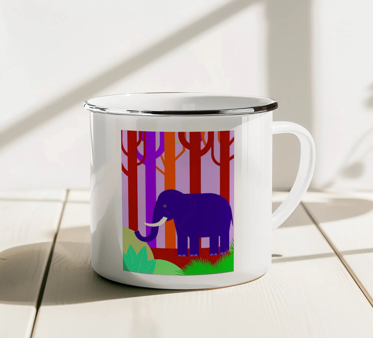 elefante fantasia vettoriale tazza in smalto da kamilaze