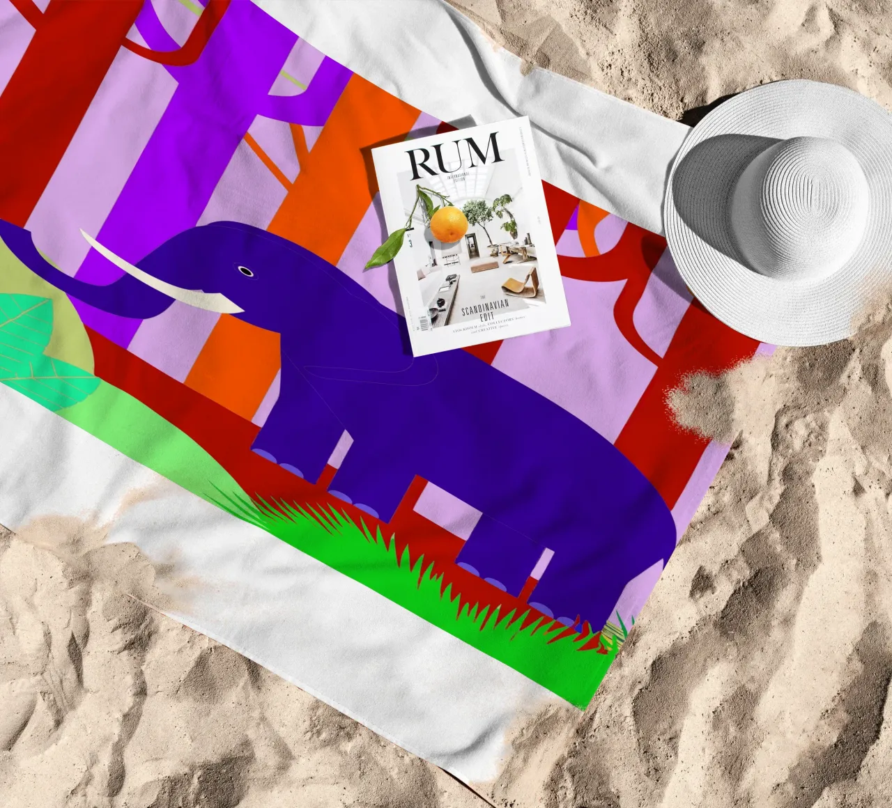 elephant vector imagination beach towel by kamilaze