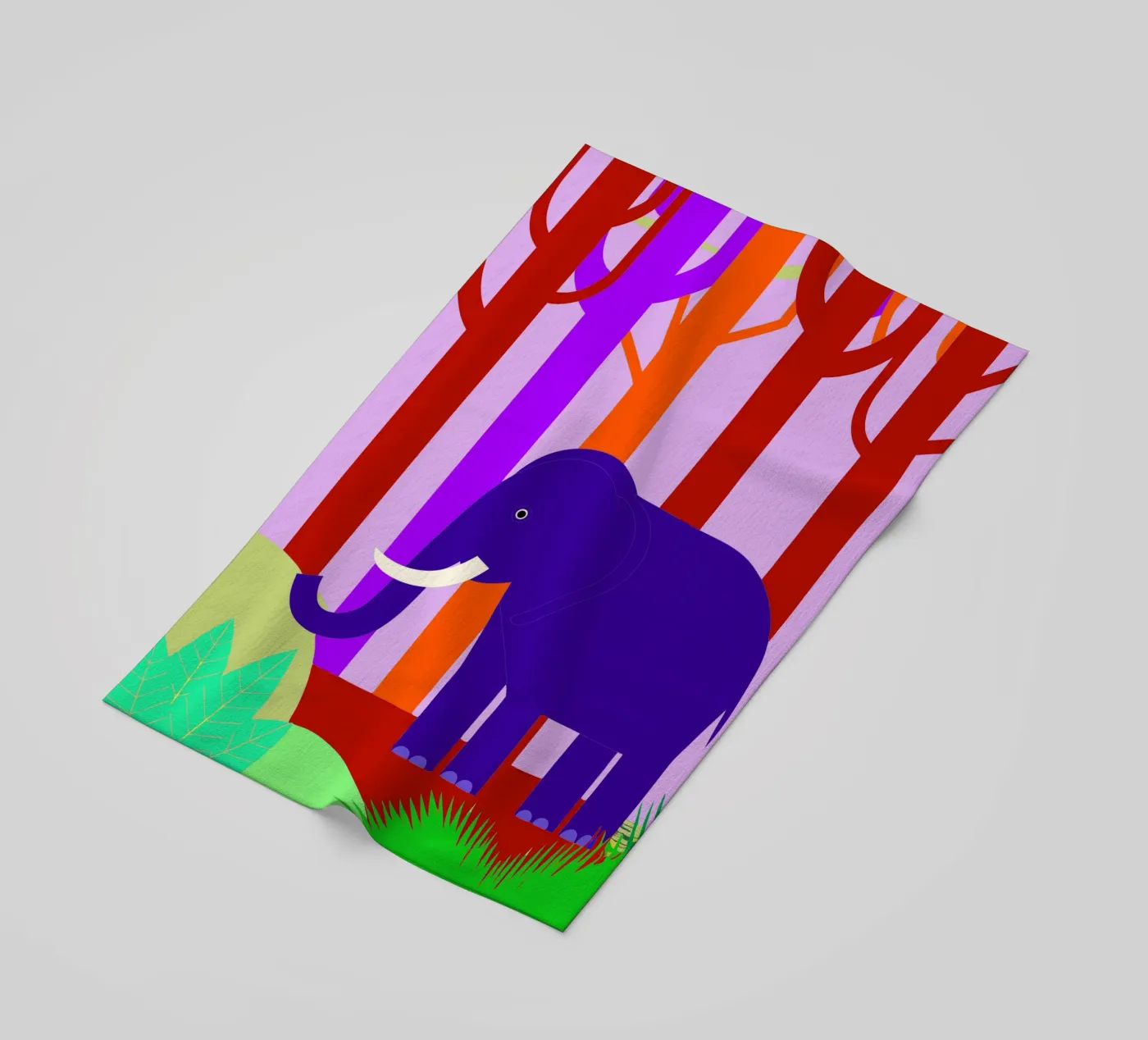 elefante fantasia vettoriale telo mare da kamilaze