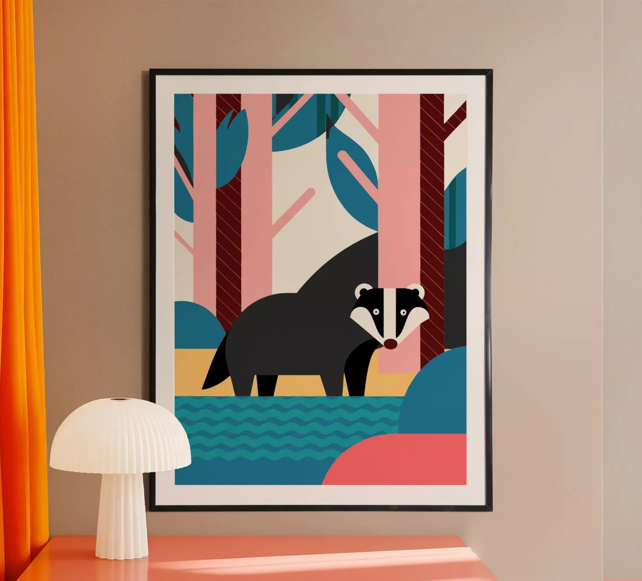 immaginazione vettoriale del furetto poster con telaio in plastica da kamilaze