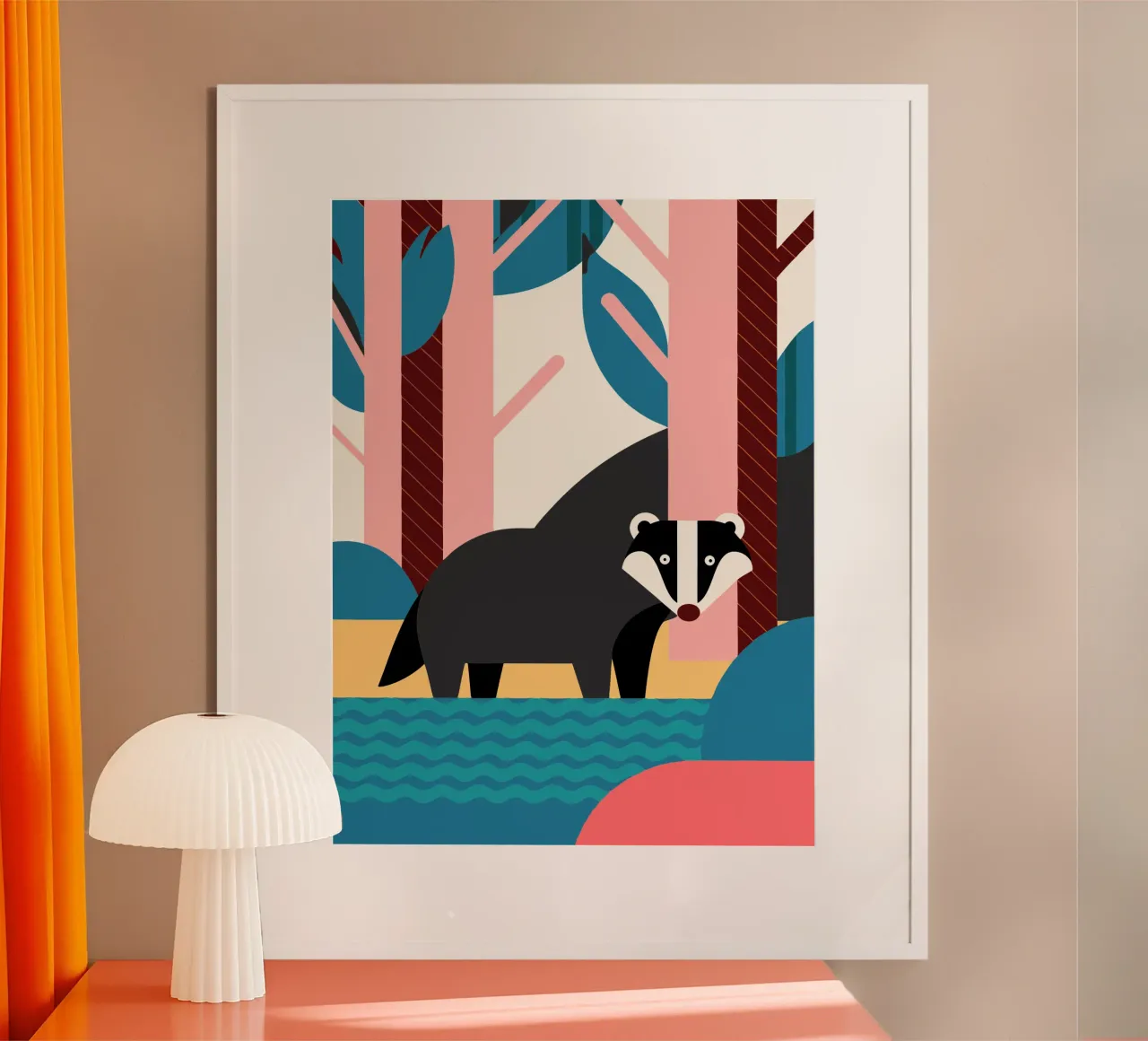 immaginazione vettoriale del furetto poster con telaio in plastica da kamilaze