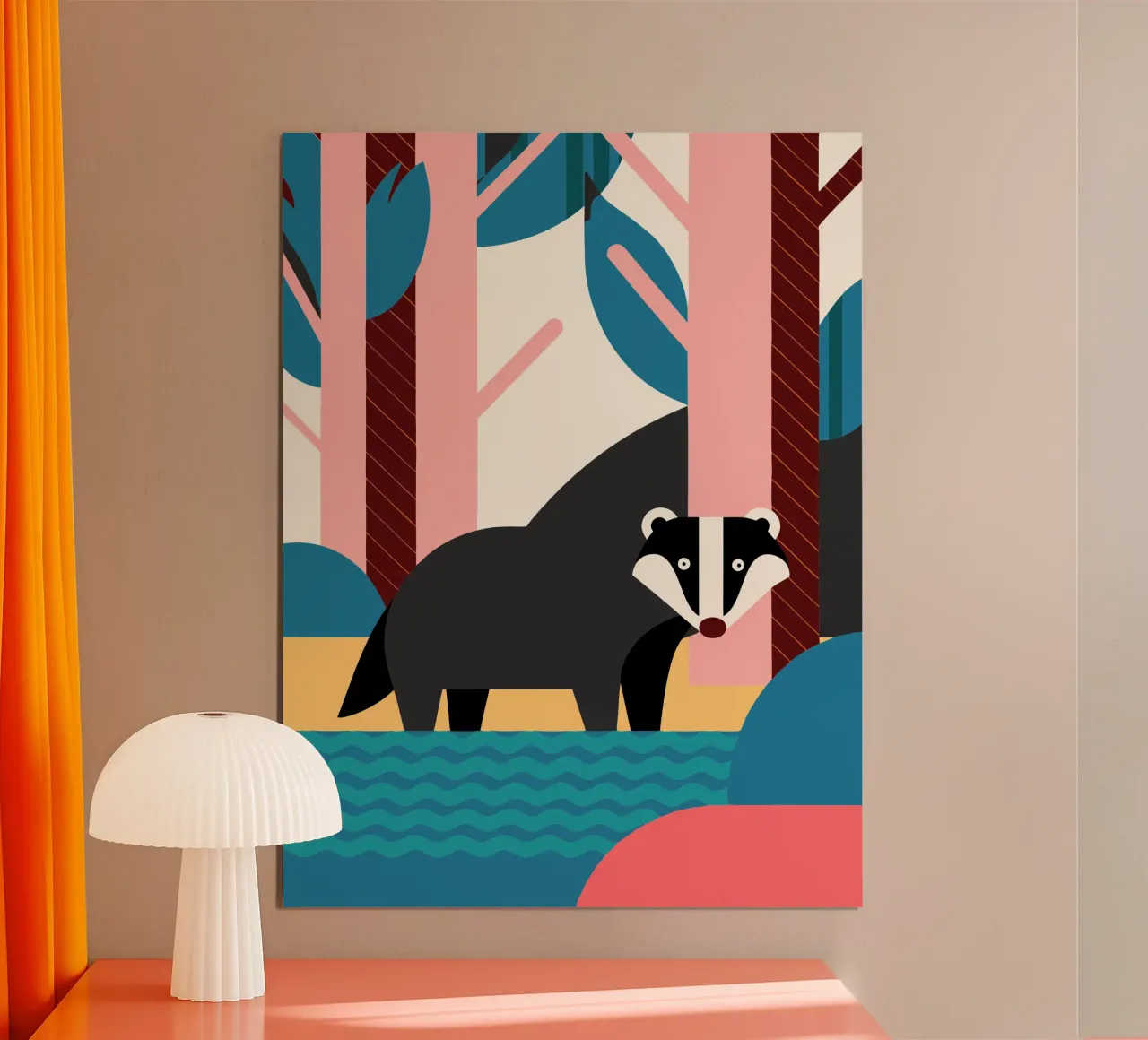 immaginazione vettoriale del furetto poster con telaio in plastica da kamilaze
