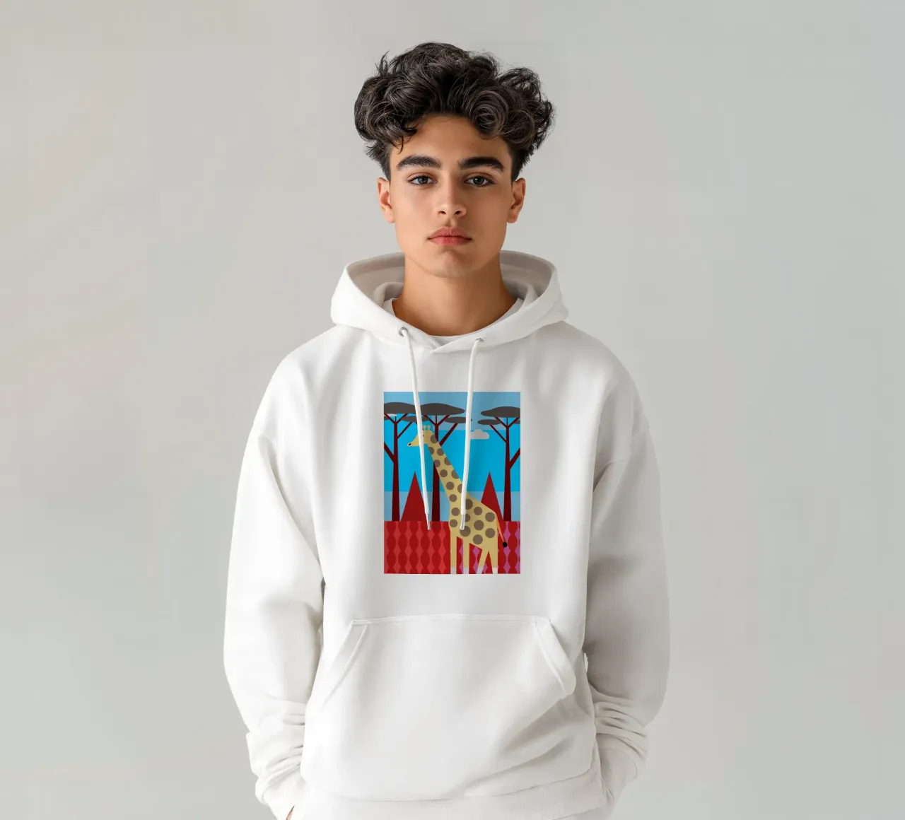 jirafa vector imaginación sudadera con capucha de kamilaze