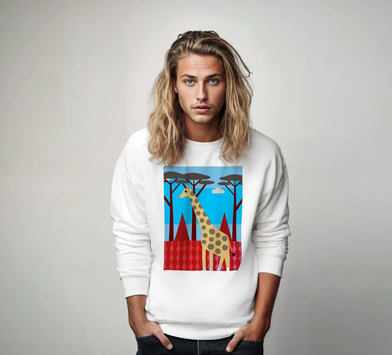 jirafa vector imaginación sudadera de kamilaze