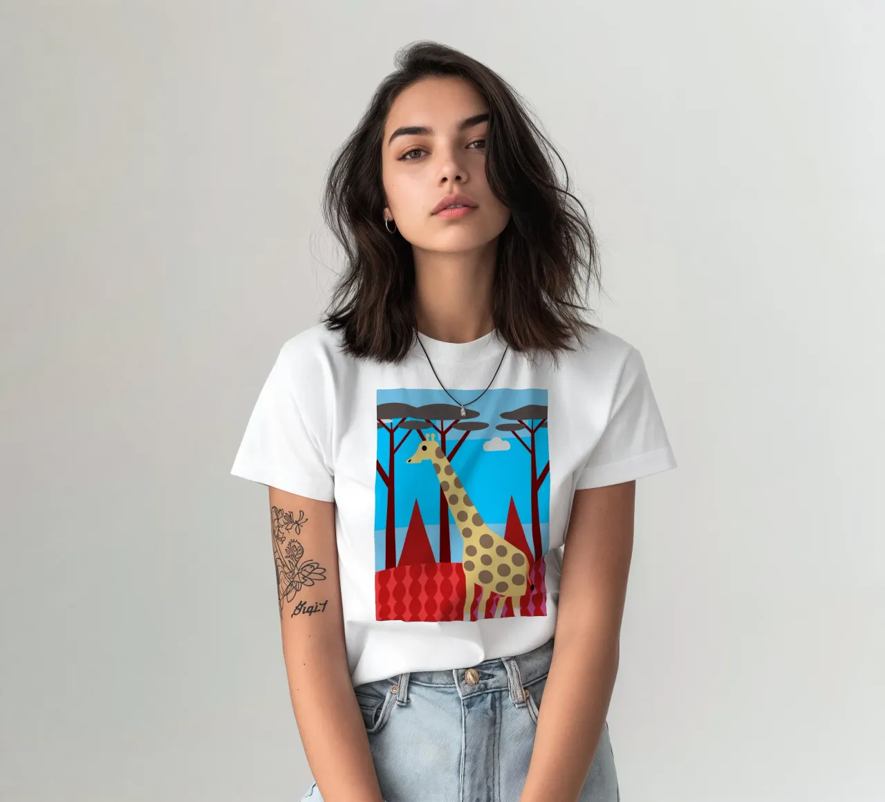 giraffa immaginazione vettoriale t-shirt da kamilaze