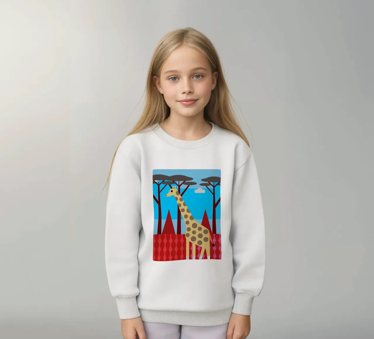 jirafa vector imaginación sudadera para niño de kamilaze