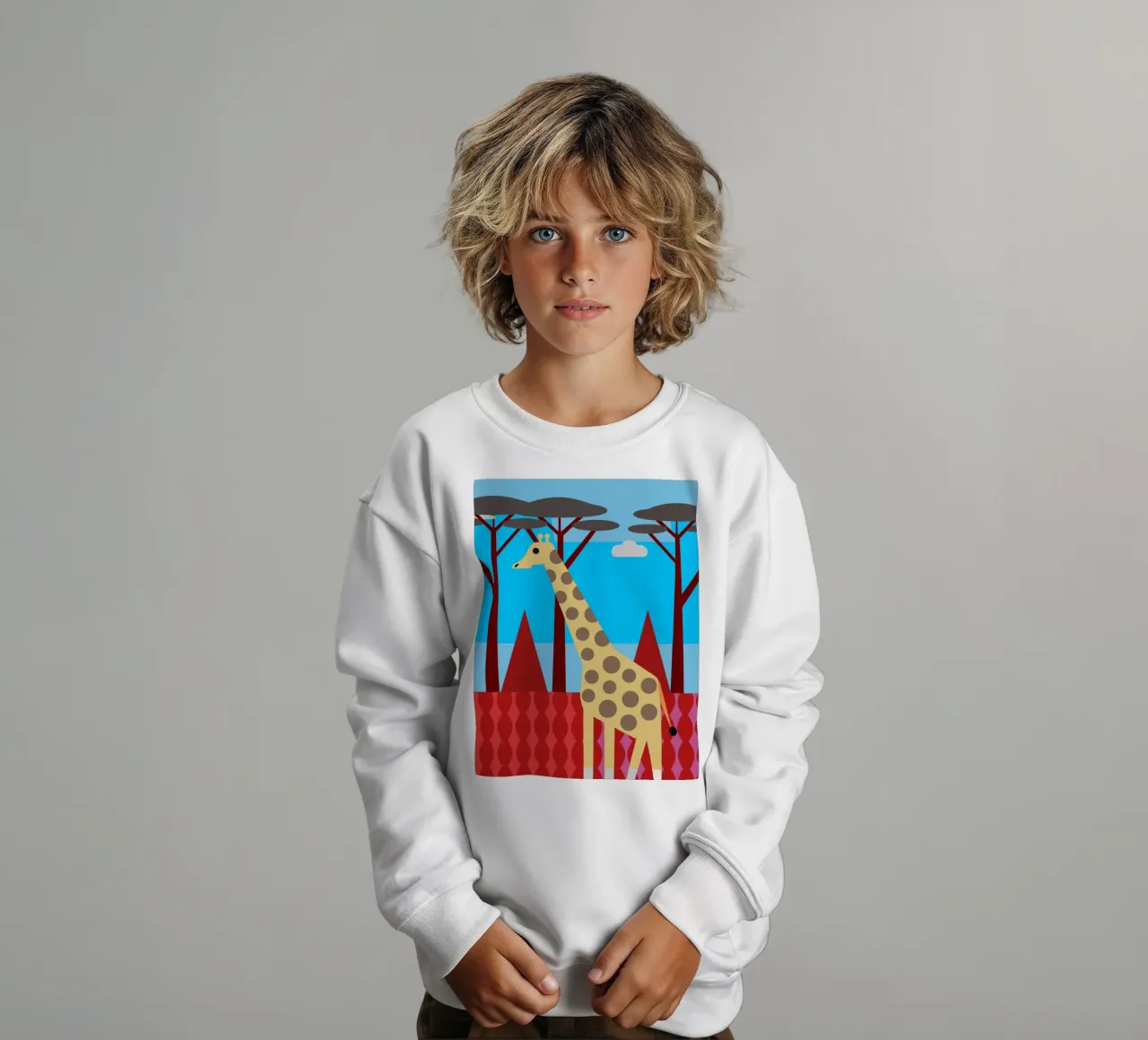 jirafa vector imaginación sudadera para niño de kamilaze