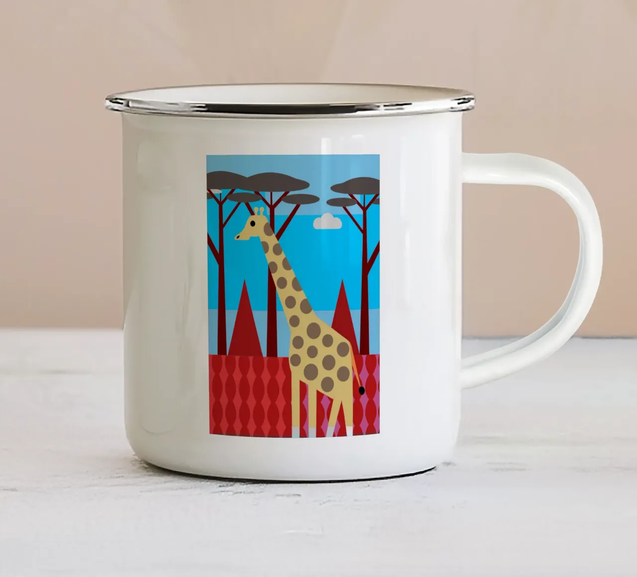 giraffa immaginazione vettoriale tazza in smalto da kamilaze