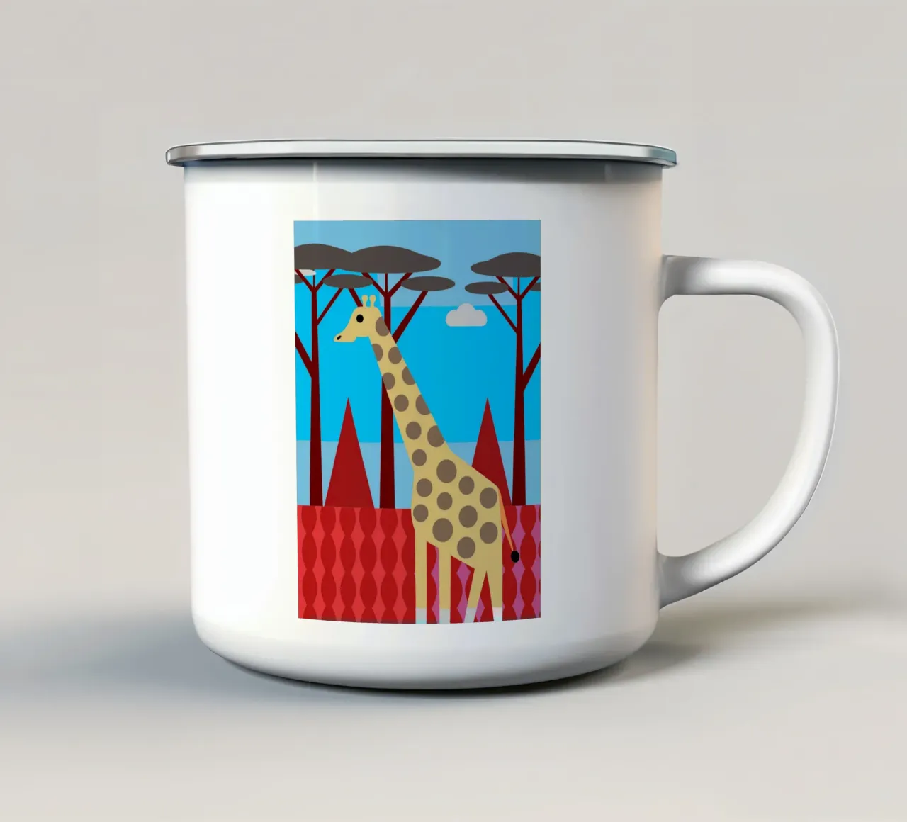 giraffa immaginazione vettoriale tazza in smalto da kamilaze