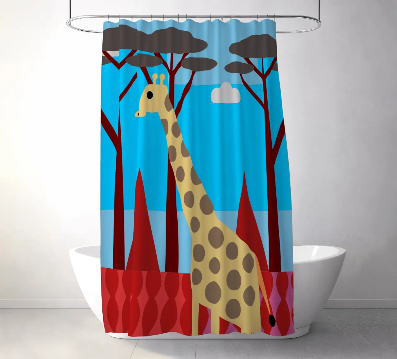 jirafa vector imaginación cortina de baño de kamilaze
