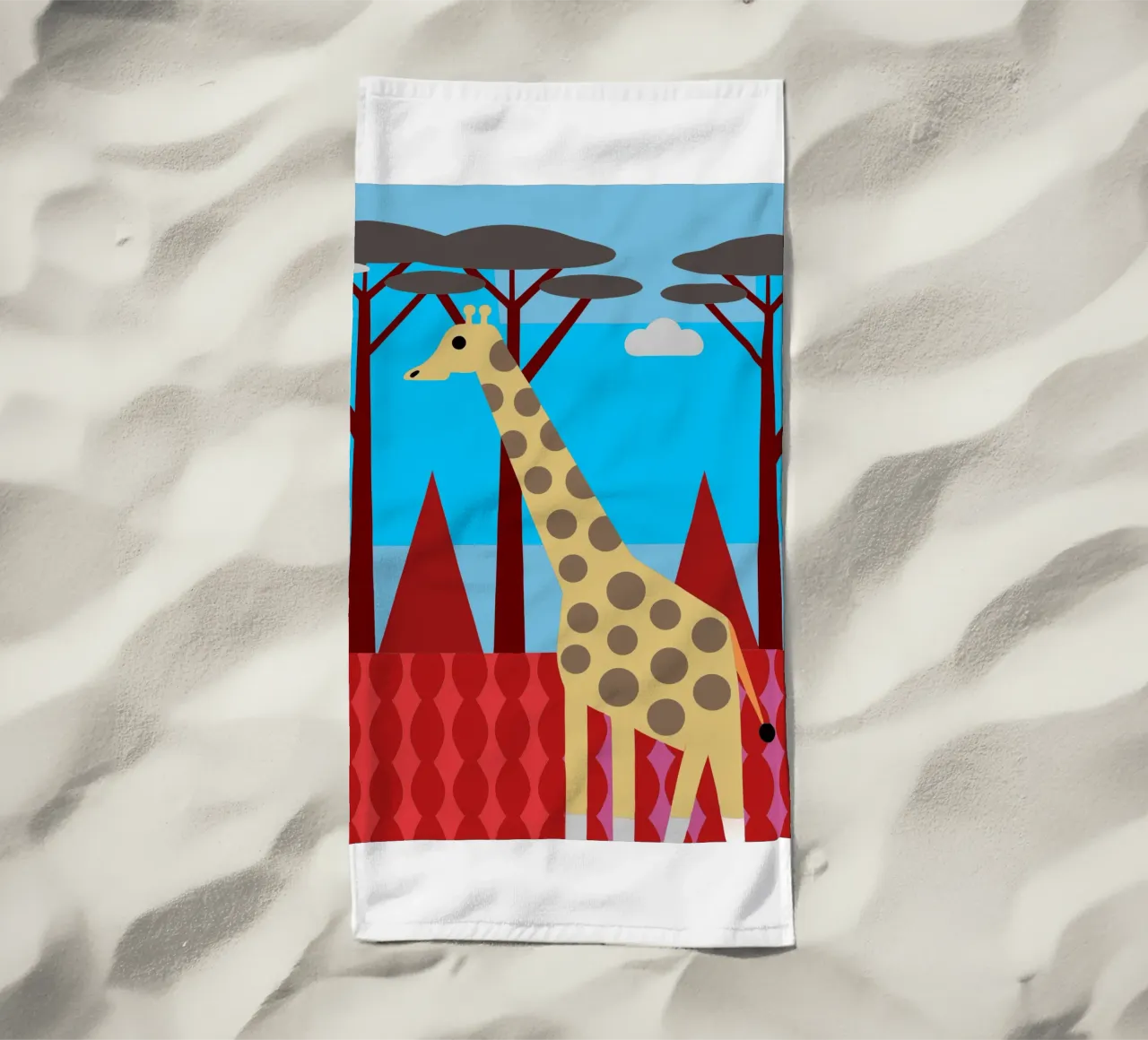 giraffa immaginazione vettoriale telo mare da kamilaze