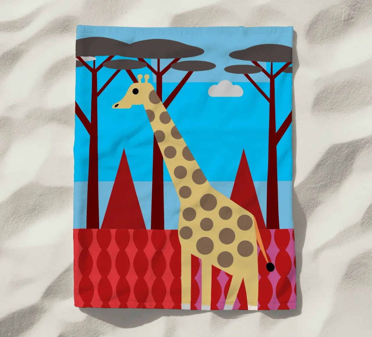 giraffa immaginazione vettoriale telo mare da kamilaze